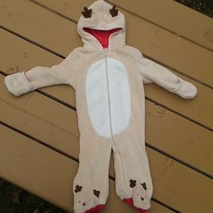 3-6 Month Reindeer Onesie with feet